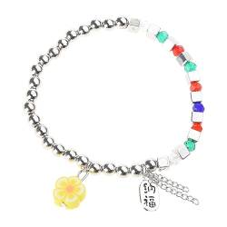 COSSIKA Perlen-Armbänder, modische Kristall-Perlen-Armbänder, einfache elastische Kordel-Armbänder, süße Blumen-Charm-Armbänder, stapelbare Armbänder von COSSIKA