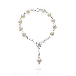 COSSIKA Rosenkranz-Armband, katholische religiöse Perle für Kreuzarmbänder, Rosenkranz-Herzstück, Heiliges Herz der Barmherzigkeit, Heilige Ikonen-Schmuck von COSSIKA