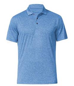 COSSNISS Golf Dry Fit Poloshirt für Herren, Hellblau, XX-L, hellblau, XXL von COSSNISS