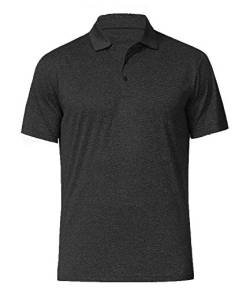 Herren Dry Fit Golf-Poloshirt, Schwarz, L von COSSNISS