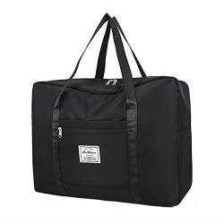 COTCLO Reisetasche Große Kapazität Faltbare Reisetaschen Gepäck Handtasche Reise Duffle Bag Gym Yoga Aufbewahrung Schultertasche für Frauen Herren, Schwarz S, A von COTCLO