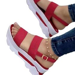 COTCLO Sommersandalen Damen Sandalen Leichte Absätze Sandalen Sommerschuhe für Frauen Keilsandalen mit Plateau Keilabsatz Schuhe von COTCLO