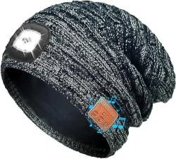 COTOP Mütze Herren Strickmütze Mit Licht, Musik Kappe, Winter Beanie Mütze mit Licht, warme Winter Outdoor Sportkappe, kopfhörer mütze, Weihnachts männergeschenke von COTOP