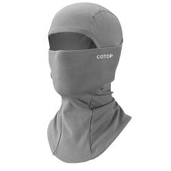 COTOP Sturmhaube Motorrad Winter Herren, Warme Balaclava Damen, Fleece Fahrradmütze unter Helm, Fahrrad Zubehör Winddichte Hohe Elastizitat, Skihaube mit Maske für Snowboard (Grau) von COTOP