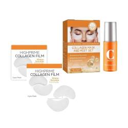 COTTNY Highprime Kollagen Film mit Spray, Highprime Kollagen Film Mask Löslich für Wange, Auge oder Smileline, Anti-Falten und Anti Aging, Dermance Korea Highprime Collagen Soluble Film (2 Box) von COTTNY