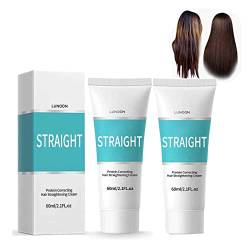 Protein Correcting Hair Straightening Cream, Silk & Gloss Hair Straightening Cream, Nourishing Fast Smoothing Collagen Hair Straightener Cream for All Hair Types (2 Stück) von COTTNY