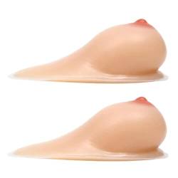 COUGA Realistische schlaffe Silikonbrüste - 1 Paar | Gefälschte Brüste Selbstklebende Brustprothese mit konkaver Oberfläche, BH-Pads, Einsätze für Mastektomie und Cosplay,Nude,B Cup (600g/Pair) von COUGA