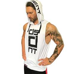 COWBI Bodybuilding Herren Muskelshirt Trägershirt Tanktop Tankshirt mit Kapuze von COWBI