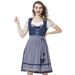 COXNSXX Dirndl Damen, Midikleider für Damen, Trachtenkleid Moderock, Damen Oktoberfest Kostüm umfasst Dirndl Bluse, Dirndl Schürze(Size: 34-42) von COXNSXX