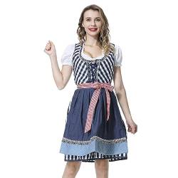 COXNSXX Dirndl Damen, Midikleider für Damen, Trachtenkleid Moderock, Damen Oktoberfest Kostüm umfasst Dirndl Bluse, Dirndl Schürze(Size: 34-42) von COXNSXX