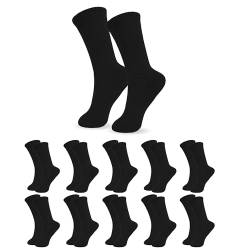 COZ Fashion Tennissocken Herren & Damen Sport Socken Lange Freizeit-Socken aus Baumwolle mit Komfortbund & Atmungsaktive Funktion 10x Schwarz 35-38 von COZ Fashion