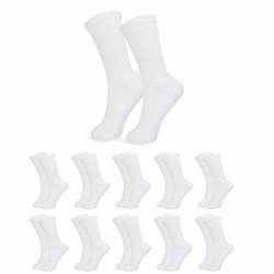 COZ Fashion Tennissocken Herren & Damen Sport Socken Lange Freizeit-Socken aus Baumwolle mit Komfortbund & Atmungsaktive Funktion 10x Weiß 35-38 von COZ Fashion
