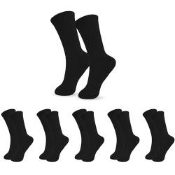 COZ Fashion Tennissocken Herren & Damen Sport Socken Lange Freizeit-Socken aus Baumwolle mit Komfortbund & Atmungsaktive Funktion 5x Schwarz 35-38 von COZ Fashion