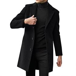 COZYDAY Herren Lange Mantel Herren Warme Wolle Coat Wintermantel Jacke Freizeit Herrenmantel Wintermantel Mantel Herren Lang Slim Fit Herrenmantel Winter Business Mantel Herren Wolle Wollmantel von COZYDAY