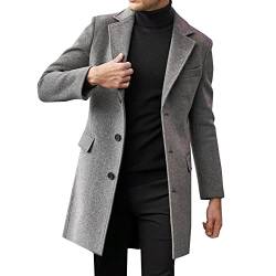 COZYDAY Herren Lange Mantel Herren Warme Wolle Coat Wintermantel Jacke Freizeit Herrenmantel Wintermantel Mantel Herren Lang Slim Fit Herrenmantel Winter Business Mantel Herren Wolle Wollmantel von COZYDAY