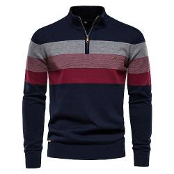 COZYDAY Herren Pullover Herren Langärmelig Pullover Hemden 1/4-Reißverschluss Sweatshirts Herren Strickpullover Feinstrick Pullover Sportlicher Herren Pullover Male Strickpullover Klassischer von COZYDAY