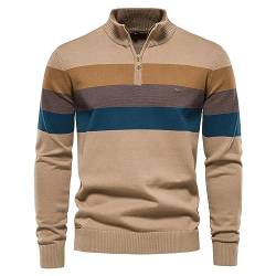 COZYDAY Herren Pullover Herren Langärmelig Pullover Hemden 1/4-Reißverschluss Sweatshirts Herren Strickpullover Feinstrick Pullover Sportlicher Herren Pullover Male Strickpullover Klassischer von COZYDAY