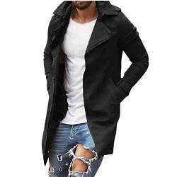 COZYDAY Herren Trenchcoat Slim Fit Lange Jacke Revers Herbst Winddicht Mantel Herren Herbst und Winter Langer Trenchcoat Mäntel Lose Jacke Herren Herbst und Winter langer Trenchcoat Mantel von COZYDAY