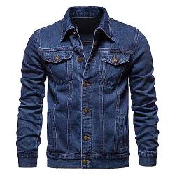 Herren Dünne Jeansjacke Freizeitjacke Revers Bomberjacke Denim Jacket Herren Jean Bomberjacke Übergangsjacke Cargo Jacket Vintage Jacke Herren Jacke Jeans Denim Jacket Knopfleiste mit Pattentasche von COZYDAY