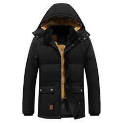 Herren Kapuze Winterjacke Parka Jacke Mantel Bubble Jacket Steppjacke Daunenjacke Herren Lange Parkajacke Kapuze Steppjacke Verdicken Daunenmantel Schwere Daunen Mantel Winddicht Daunen Jacke Parka von COZYDAY