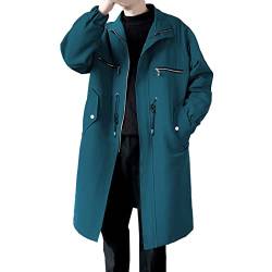 Herren Parka Jacke Herren Lange Trenchcoat Jacke Herren Revers Trenchcoat Mantel Jacke Frühling Übergangsjacke Langmantel Männer Lange Freizeitjacke Herren Trenchcoat Mittellang Klassischer Mantel von COZYDAY