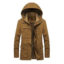 Herren Warme Winterjacke Parka Lang Wintermantel Kapuze Outdoor Gefütterte Steppjacke Jacke Winterparka Futter Herren Parka Jacke Herren Vintage Jacke Parka Männer Feldjacke Winterjacke Outdoor Jacke von COZYDAY