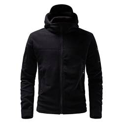 Kapuze Fleece Jacke Herren Fleecejacke Winter Warme Jacke Übergangsjacke Fleece Sweatjacke Tactical Jacket Winddichte Jacke Military Outdoor Winddichte Trekking Winter Windjacke mit Reißverschluss von COZYDAY