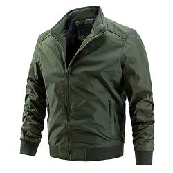 Pilotenjacke Herren Bomberjacke Übergangsjacke Leichte Bomber Jacket Wasserdicht Windbreaker Collegejacke Herren Stehkragen Sportjacke Baseball Blouson Leicht Winter Jacke Herbstjacke Fliegerjacke von COZYDAY