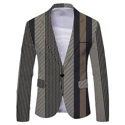 Sakko Herren Bedruckt Blazer Party Bunte Smoking Jacket Sportlich Slim Fit Anzug Jacke Blazer Herren Sakko Anzugsjacke Casual Hochzeit Suit Jacke Herren Sakko Ein Knopf Freizeit Hochzeit Anzugjacke von COZYDAY