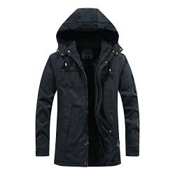 WinterJacke Herren Kapuze Übergangsjacke Herren Warm Gefüttert Jacke Windbreaker Parka Herren Cargo Jacke Winterparka Militär Jacke Herren Outdoorjacke Multi Taschen Übergangsjacke Hoodies mit Kapuze von COZYDAY