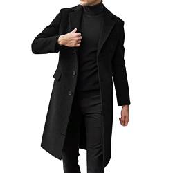 Wintermantel Mantel Herren Schwerer Car Coat Wollmischung Herren Warm Wollmantel Revers Wintermantel Langmantel Winter Jacke Business Freizeit Mantel Herren Lang Herrenmantel Winter Business Mantel von COZYDAY