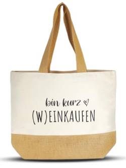 COZYINT - Moderne faltbare Einkaufstasche | Jutetasche | shopping bag mit Aufdruck (W) einkaufen | jutebeutel groß | Tragetasche zum Einkaufen | Einkaufstasche faltbar (XL) von COZYINT