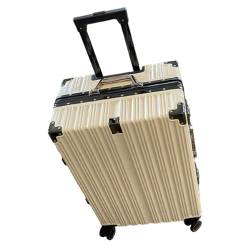 CPARTS Koffer mit Aluminiumrahmen, Koffer mit großem Fassungsvermögen, Trolley-Koffer aus PC-Materiallegierung, geeignet für Geschäftsreisen (White 26 inches) von CPARTS