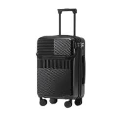 CPARTS Koffer mit Frontöffnung, multifunktionaler Koffer, Kleiner Leichter 20-Zoll-Trolley, 24 Koffer, geeignet für Geschäftsreisen (Black 20 inches) von CPARTS