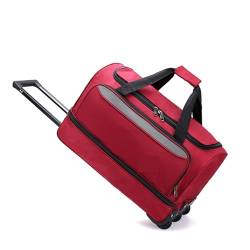 CPARTS Kratzfeste Reise-Trolley-Tasche, tragbare Reisetasche mit großem Fassungsvermögen, Faltbare, wasserdichte Reisetasche zum Einsteigen für Männer und Frauen (red) von CPARTS