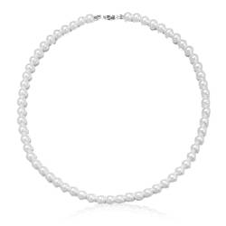CPSYTE 6 mm Perlenkette für Herren Faux Perlenkette Herren Halsketten 18 Zoll Länge Perlenkette Herrenschmuck Perlenkette Choker Halskette Weiße von CPSYTE