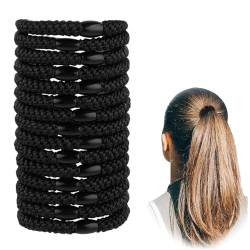 CPSYTE Black Hair Ties for Women Girls 15Pcs, No Damage No Crease Hair Elastics, Elastics Hair Bands Ponytail Holders, Perfect for Girls and Women with Thick or Curly Hair - Schwarz von CPSYTE