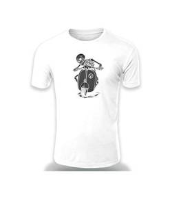 Vespa Zombie 1 Short Sleeves Tshirt | car | Fun | Gift | Herren | Best | Print | Men | Geschenk | Rundhals | Sommer (L, White) von CPrint