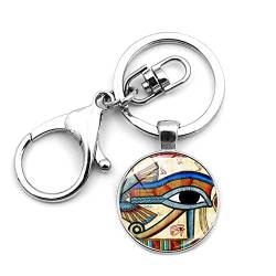Auge des Horus Schlüsselanhänger mit Schlüsselring für Herren und Damen,Udjat-Auge Talisman Schlüsselbund für Autoschlüssel Rucksack Geldbörse,Ägypten Schlüsselhalter für Männer mit Geschenkbox von CQHODFYA