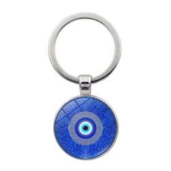 Böse Auge Schlüsselanhänger mit Schlüsselring für Herren und Damen,Türkische Blaues Auge Schlüsselbund für Autoschlüssel Rucksack Geldbörse,Amulett Schlüsselhalter Geschenkidee mit Geschenkbox von CQHODFYA
