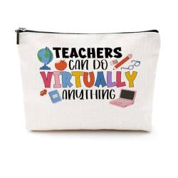 CQM Make-up-Tasche für Lehrer, Lehrer, Wertschätzung, einzigartiges Geschenk für Lehrer, Geburtstagsgeschenk, Lehrer, Weihnachtsgeschenk, Kosmetiktasche, Mehrfarbig 060, 9.6 x 7.4 inches von CQM