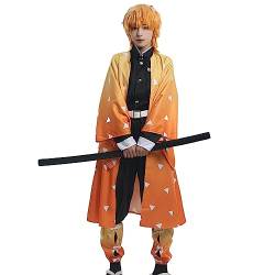 CR ROLECOS Agatsuma Zenitsu cosplay Kostüm Anime Demon Slayer zenitsu Cosplay female Halloween L von CR ROLECOS