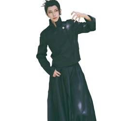 CR ROLECOS Jujutsu Kaisen Cosplay Kostüm Geto Suguru Schuluniform Jacke Hose für Anime Jungen Halloween-Kostüm Anime Männer Fasching Karneval Party-Outfits S von CR ROLECOS