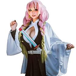 CR ROLECOS Mitsuri Kanroji Cosplay Kostüm Anime demon slayer cosplay mitsuri kimono Vollständiger Satz XXL von CR ROLECOS