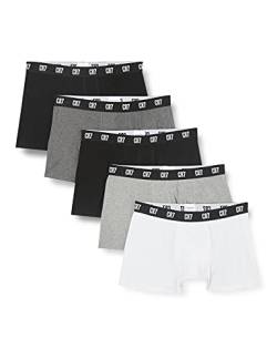 CR7 Boxershorts für Männer, ökologische Baumwolle Unterwäsche für Männer im Set, im 5er-Pack, schwarz, grau, weiß, XXL von CR7