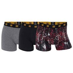 CR7 Cristiano Ronaldo Herren CR7 3-Pack Men's Cotton Fashion Trunk Badehose, Schwarz/Grau/Schwarz Multi, L von CR7