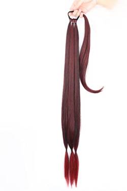 Pferdeschwanz-Verlängerung 34-Zoll-synthetische geflochtene Pferdeschwanz-Haarteile mit elastischem Gummiband, hitzebeständige Hochtemperaturfaser, geeignet for Frauen Haarteil für Frauen (Color : 1B von CRAGCO