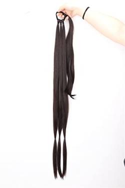 Pferdeschwanz-Verlängerung 34-Zoll-synthetische geflochtene Pferdeschwanz-Haarteile mit elastischem Gummiband, hitzebeständige Hochtemperaturfaser, geeignet for Frauen Haarteil für Frauen (Color : 2 von CRAGCO