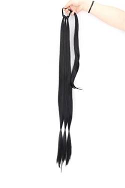 Pferdeschwanz-Verlängerung 34-Zoll-synthetische geflochtene Pferdeschwanz-Haarteile mit elastischem Gummiband, hitzebeständige Hochtemperaturfaser, geeignet for Frauen Haarteil für Frauen (Color : 1 von CRAGCO
