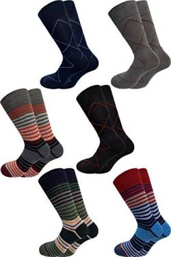 CRAVANA CRV Herrensocken kurz und lang aus Baumwolle warm gestreift Muster perfekt für die kalte Jahreszeit, hohe italienische Mode, hergestellt in Italien 44/46 DE von CRAVANA CRV